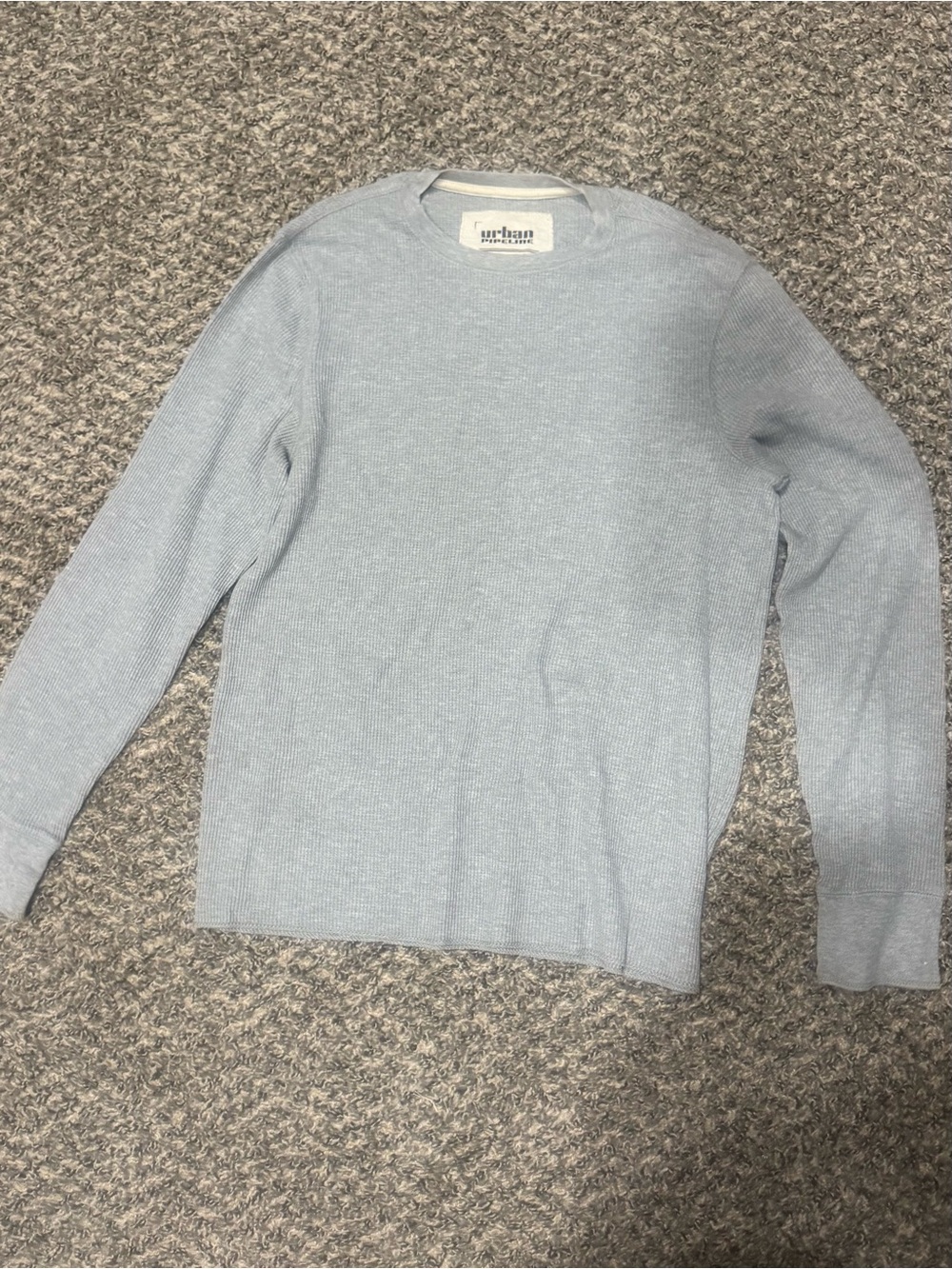 Fair condition urban pipeline Pale Grey Crewneck Sweater for Men